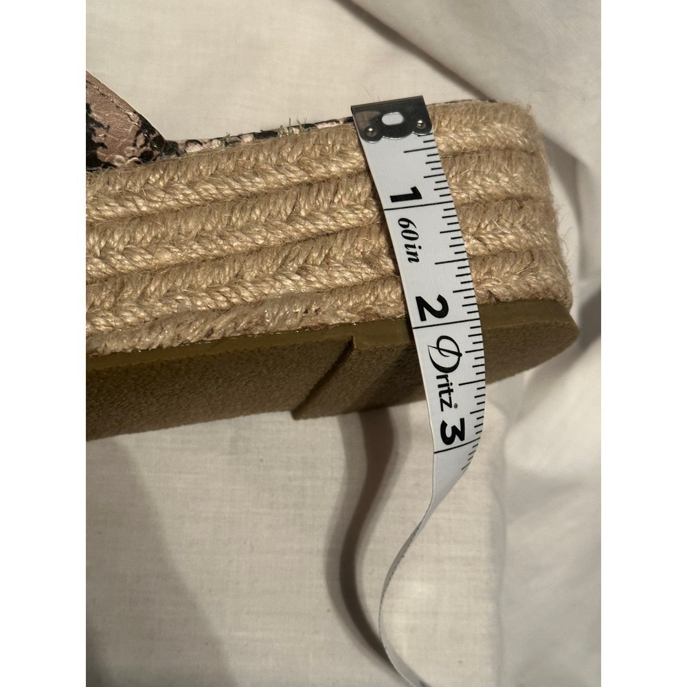 Camel Toes Flatform Espadrille Slide Mules Neutral Faux Snakeskin Sandals - Picture 7 of 14